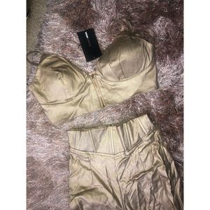 Gold Two Piece Pant Set.